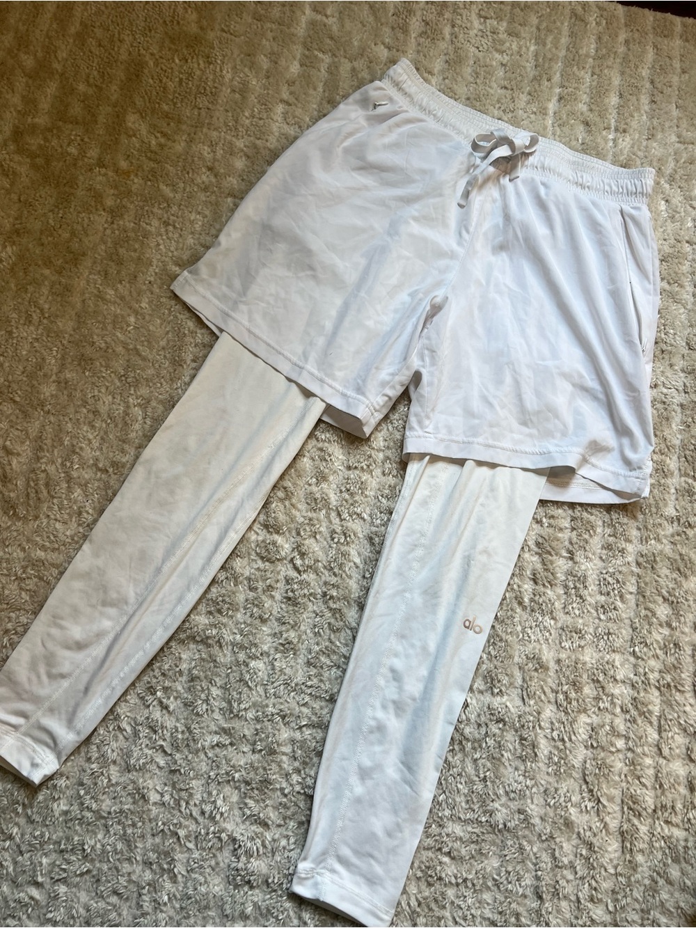 Men’s White Layered Shorts